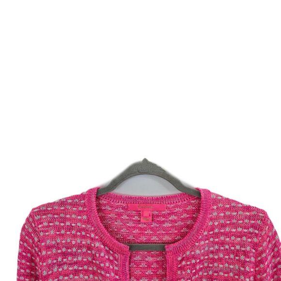 Lilly Pulitzer Kienna Cardigan Sweater Pink Tango Metallic Marl S - Picture 4 of 14